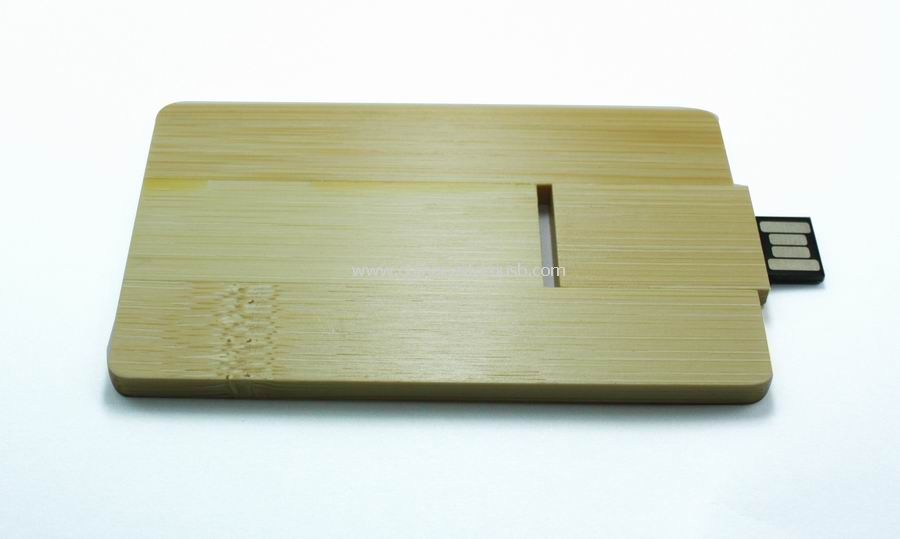Forma de tarjeta madera usb flash drive