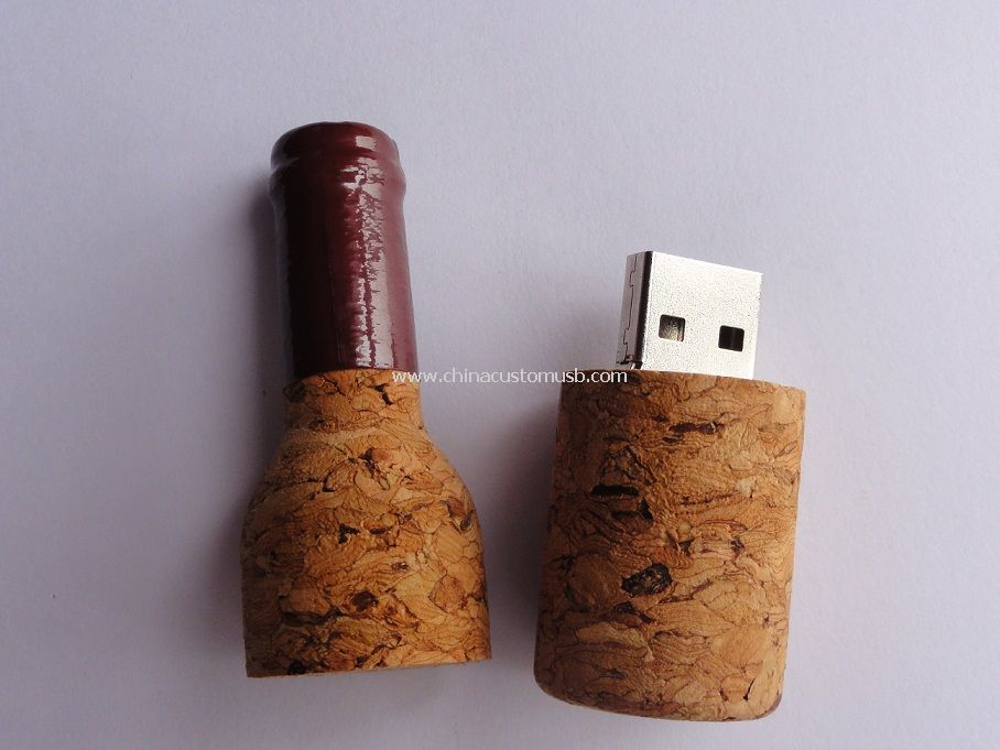Деревянная форма бутылки флэш-накопитель USB