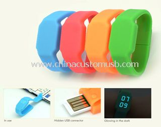 Reloj LED de pulsera USB Flash Disk