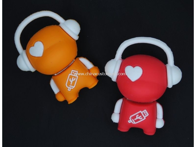 Morbido pvc musica uomo USB flash drive