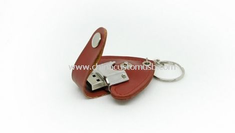 Forma de coração de couro USB Flash Drive