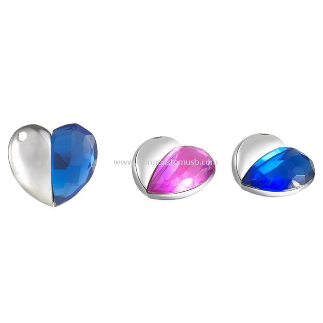 Coeur cristal forme USB Flash Drive