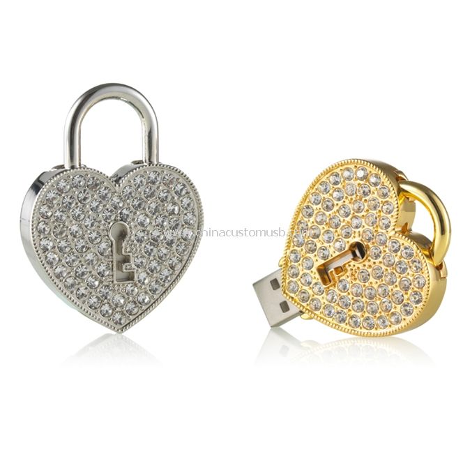 Corazón seguro joyas USB disco