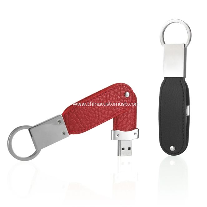 Rotated Leather USB Flash Disk