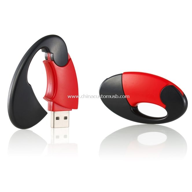 ABS Oval-shaped Rotated USB Flash Drive