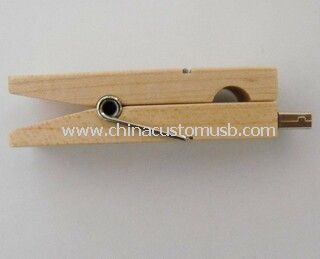 Lecteur flash usb clip en bois