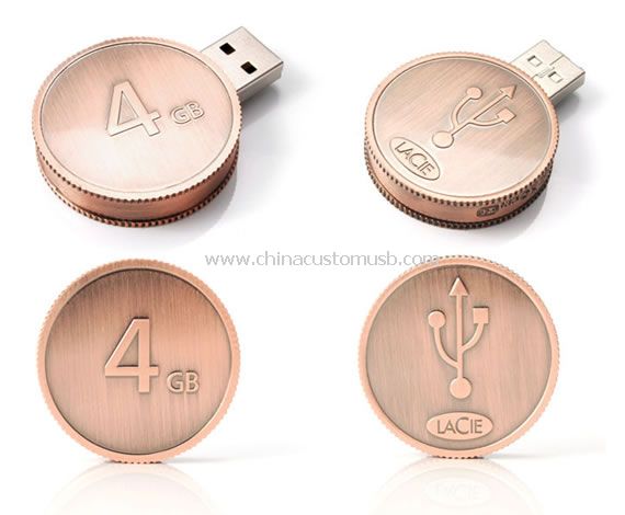 Металу монета форму USB флеш-диск