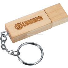 Wood USB Flash Drive with Keychain images