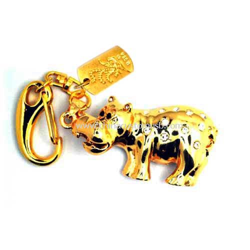 Perhiasan hippo USB drive