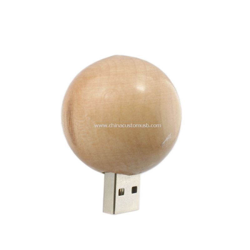 Round Shape Wood USB Flash Drive