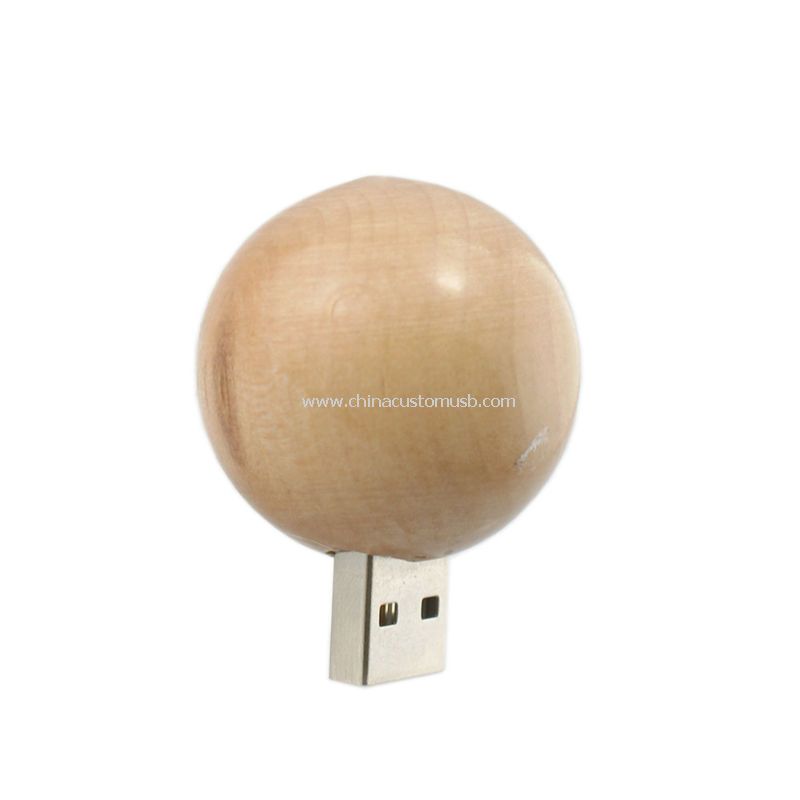 Bentuk bulat kayu USB Flash Drive