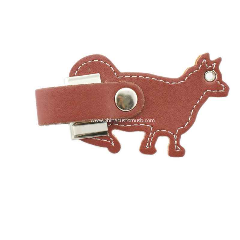 Forma de animal couro USB Disk