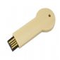 Key Shape Wood USB Flash Drive Stick With Silkscreen / Laser Engraving Logo small picture
