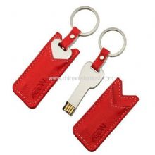 Mini USB nøgle med læder etui images