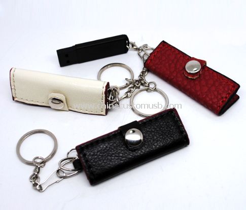 USB Stick with leather pouch