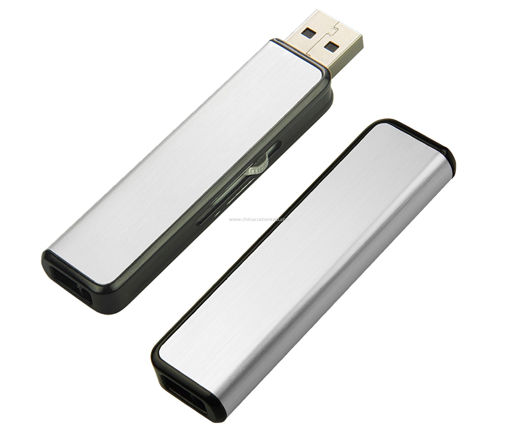 Push-Pull-USB-Laufwerk mit Aluminium-Abdeckung