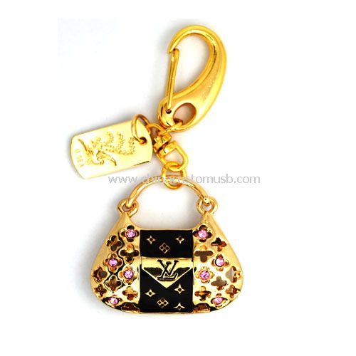 Jewelry handbag shape usb drive with keychain