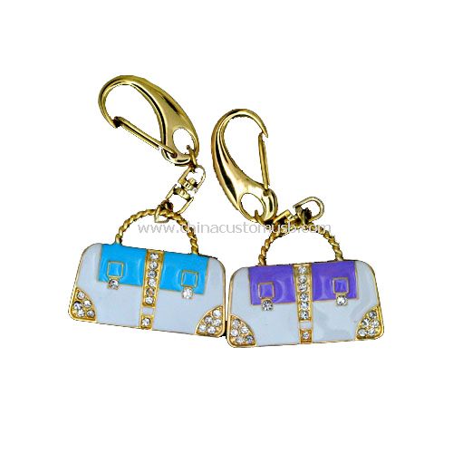 طلا و جواهر Keychain کیف دستی درایو USB