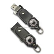 Leather USB flash drive with Compass images