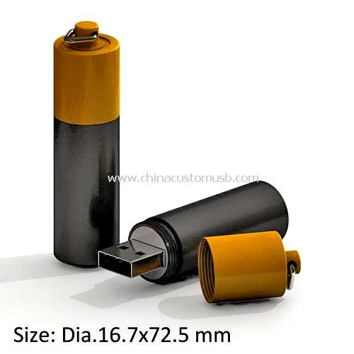 Metal battery shaped usb flash disk