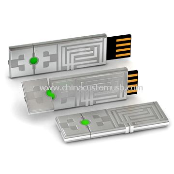 Metal usb stick with labyrinth embossed logo