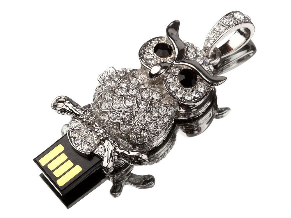 البومه الشكل مجوهرات محرك أقراص فلاش USB