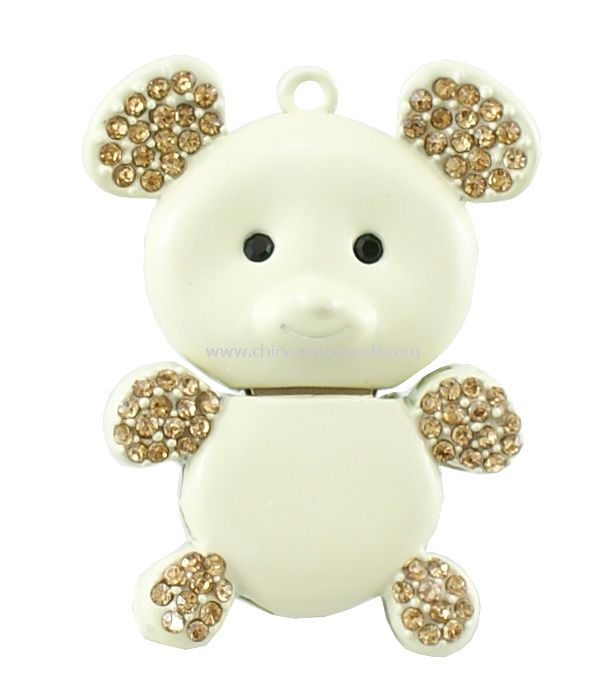 Porco branco forma joias USB Flash Drive