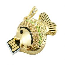 Gold Fish Shape Jewelry USB Flash Drive images
