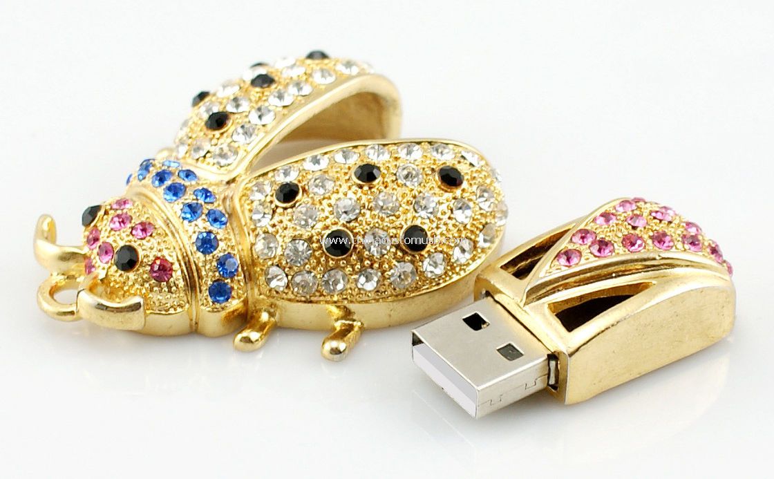 لیدی باگ شکل طلا و جواهر درایو فلش USB
