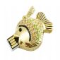 Gold Fish Shape Jewelry USB Flash Drive small picture