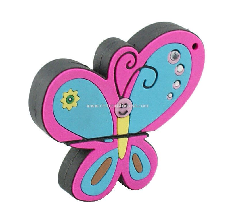 Forma de mariposa de PVC USB Flash Drive