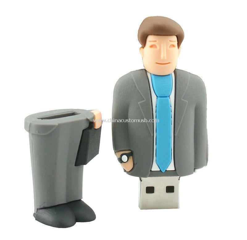 Homme d'affaires en forme personnalisé à USB Flash Drive