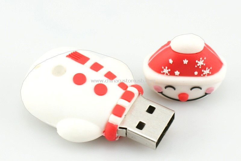 Customized White Snowman USB Flash Drive