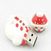 Customized White Snowman USB Flash Drive images