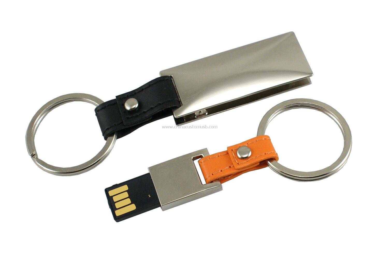 Metallisk USB glimtet kjøre med nøkkelring 8GB