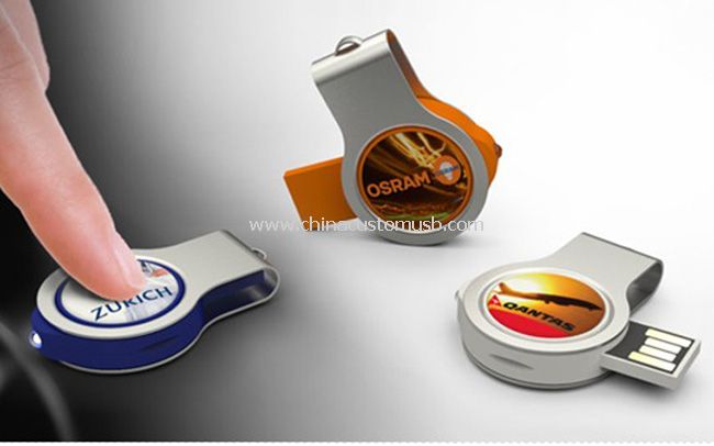 swivel round epoxy logo usb drive