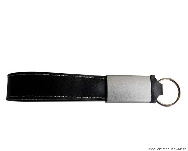 En cuir porte-clé USB Flash Drive