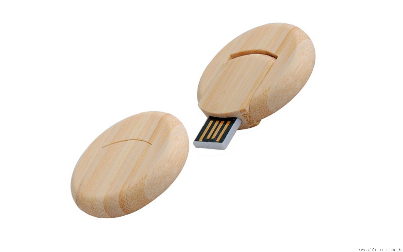 Træ runde Card Mini USB Flash Disk