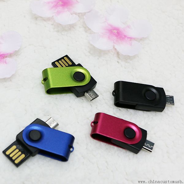 Disque instantané d’USB OTG métal pivotant