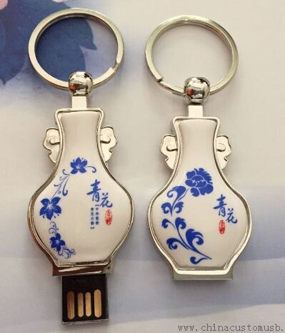 Disque instantané d'USB en porcelaine Style chinois avec trousseau