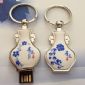 Chinese Style Porcelain USB Flash Disk with Keychain small picture