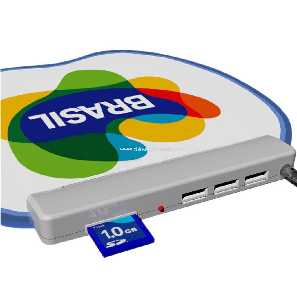 Cojín de ratón de SD/USB Hub