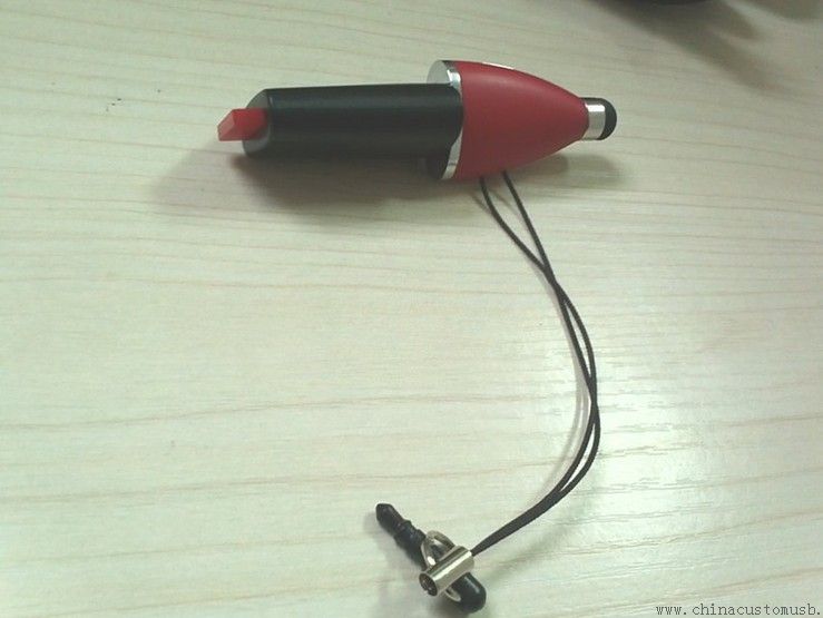 ABS Stylus kalem USB birden parlamak yuvarlak yüzey