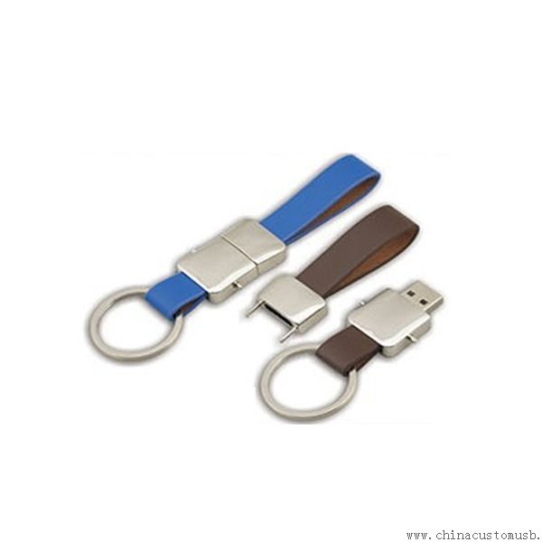 Couro chaveiro USB Flash discos