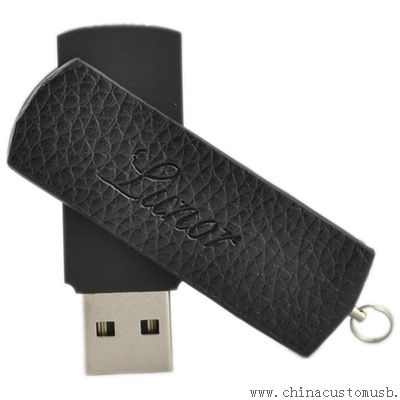 Leder Swivel USB-Flash-Disk