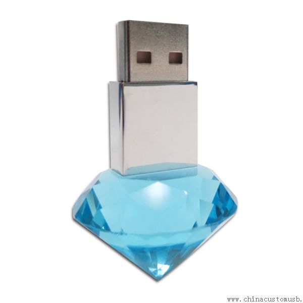 Disco USB de cristal azul