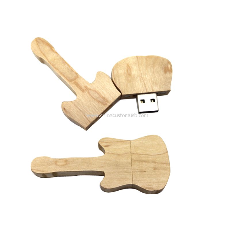 Wooden guitar usb flash drive