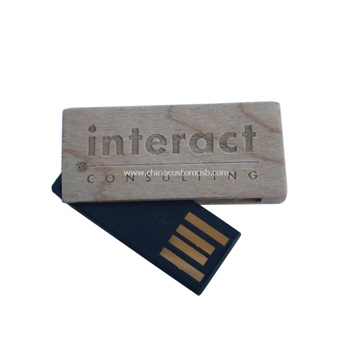 Puinen Kääntyvä USB-muistitikku