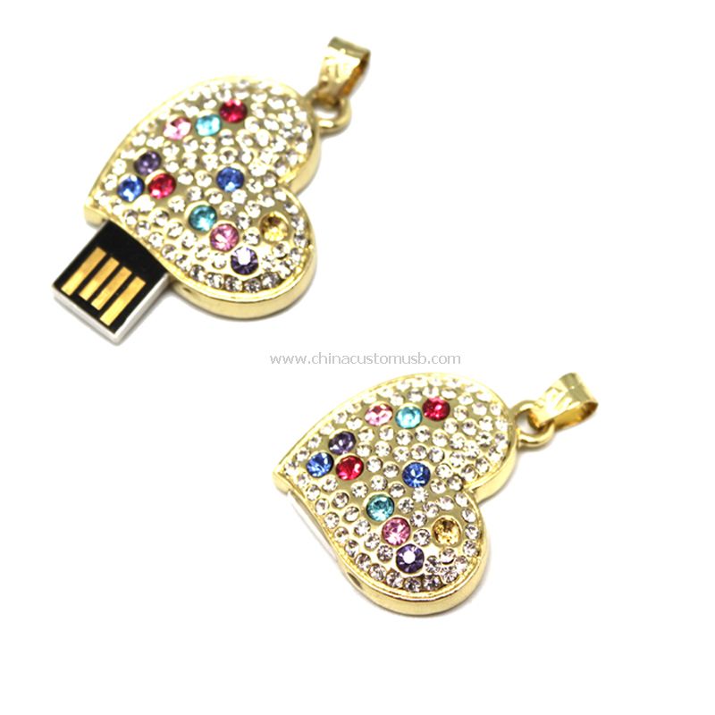 Disque USB en forme de cœur bijoux