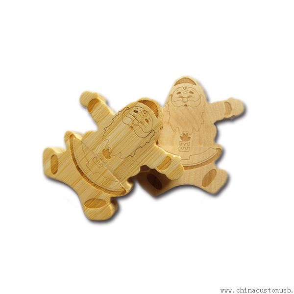 Wooden Christmas Santa USB Flash Disk